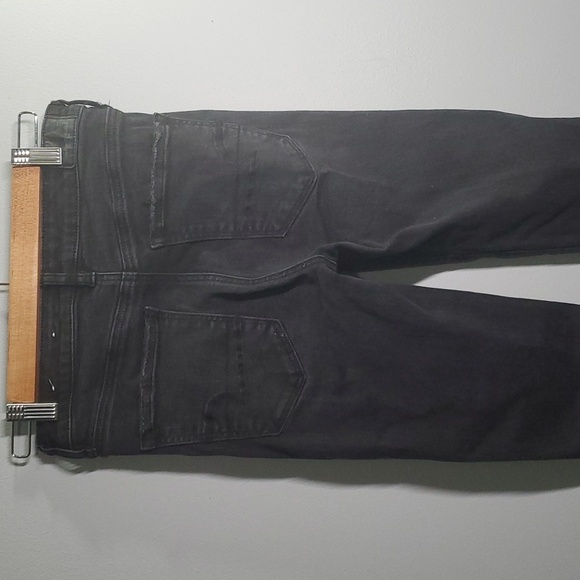 American Eagle jeans women's sz 6 black ripped holes knees super hi-rise jegging - Picture 4 of 12